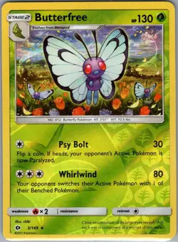 Butterfree 3/149 Reverse Holo SM Base Set - Pokemon Card - NM - Image 1