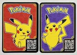 (Set Of 2) Pikachu Red/Purple McDonalds Match Battle 2023 Picture QR Code Card - Image 1