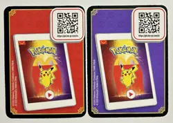 (Set Of 2) Pikachu Red/Purple McDonalds Match Battle 2023 Picture QR Code Card - Image 2