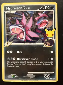 Pokemon Card Hydreigon C LV61 SWSH138 Holo Promo 25th Celebrations TCG 2021 Mint - Image 1