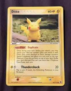 Pokemon Ditto (Pikachu) Delta Species Uncommon 63/113 EX Nintendo 60HP 2005 Card - Image 1