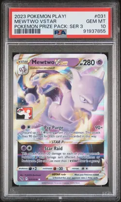 2023 POKEMON PLAY! POKEMON PRIZE PACK: SER 3 #031 MEWTWO VSTAR PSA 10 - Image 1