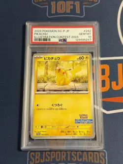 2025 Pokemon Japanese SV-P Promo #242 Pikachu Illustration Contest 2024 PSA 10 - Image 1