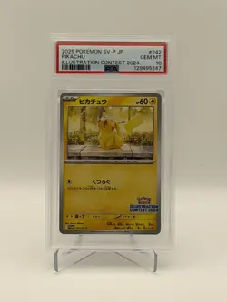 2025 Pokemon Japanese SV-P Promo #242 Pikachu Illustration Contest 2024 PSA 10 - Image 3
