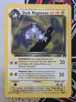 Pokemon TCG Dark Magneton 28/82 Team Rocket Unlimited Non Holo Rare WotC 2000 - Image 1