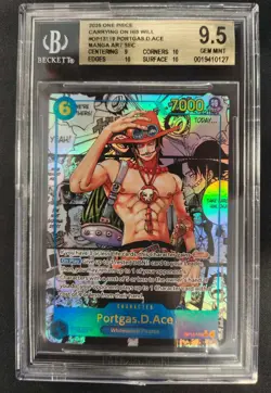 BGS 9.5 2025 ONE PIECE #119 PORTGAS D.ACE MANGA ART GEM MINT - Image 1