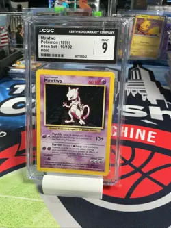 MEWTWO 1999 Pokemon #10/102 Base Set Holo Card Graded CGC 9 Mint - Image 1