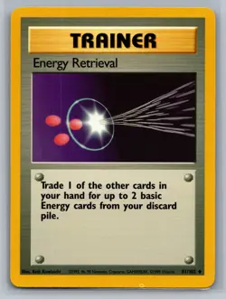 Energy Retrieval Base Set #081/102 Uncommon Pokemon Card - Image 1