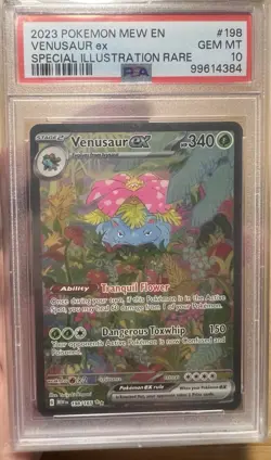 2023 POKEMON MEW EN-151 SPECIAL ILLUSTRATION RARE #198 VENUSAUR EX PSA 10 - Image 1