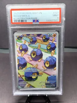Pokemon TCG Roggenrola Illustration Rare White Flare 2025 Pokemon 127/086 PSA 9 - Image 1
