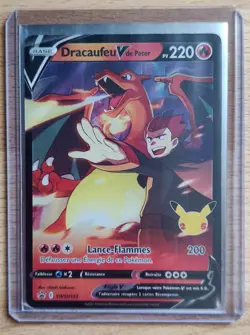 Carte Pokemon Dracaufeu V de Peter SWSH133 Jumbo Celebrations 25 ans FR - Image 1