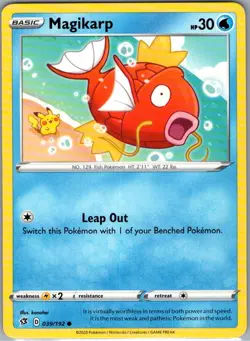 Magikarp 039/192 Non Holo SWSH02: Rebel Clash - Pokemon Card - NM - Image 1