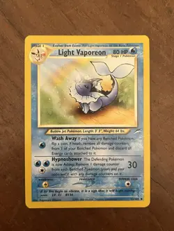 Light Vaporeon 52/105 set Neo Destiny Pokemon Card Eng Vintage - Image 2