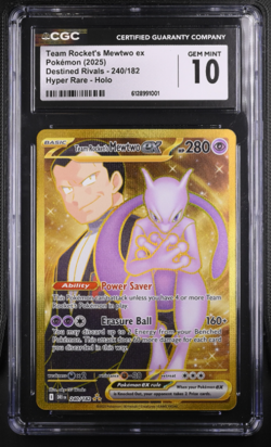 CGC 10 Team Rocket's Mewtwo ex 240/182 Pokemon Destined Rivals Englisch - Image 1