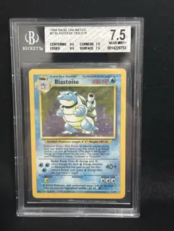 Pokemon TCG Cards Blastoise 2/102 Base Set Holo Rare BGS 7.5 - Image 1