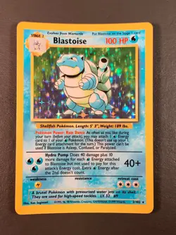 Blastoise Base Set 2/102 Unlimited Holo Pokemon TCG Card - Vintage - Image 2