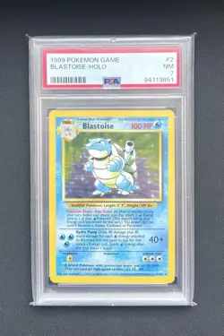 1999 Pokemon TCG Blastoise Holo Card 2/102 PSA 7 Base Set - Image 1