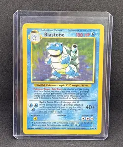 Pokemon TCG Blastoise 2/102 Base Set Holo Rare Stage Error LP-MP - Image 1