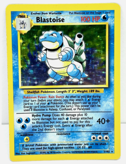 1999 Pokemon TCG Blastoise Base Set Holo Unlimited Rare Card 2/102 - Image 1