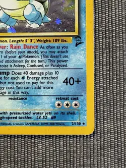Pokemon TCG Blastoise Holo Rare Card Base Set 2, 2/130 - Image 4
