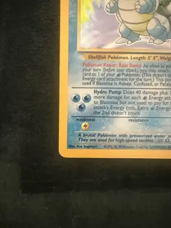 Pokemon TCG Blastoise Base Set Holo 2/102 Rare Vintage WOTC Unlimited - LP/NM - Image 5