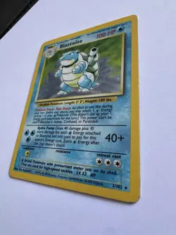 💧 Pokemon TCG Blastoise Base Set Holo 2/102 Unlimited Rare Excellent ✨ - Image 3
