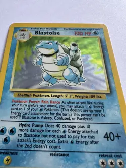 💧 Pokemon TCG Blastoise Base Set Holo 2/102 Unlimited Rare Excellent ✨ - Image 4