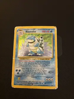 Pokemon TCG Blastoise Holo Card Base Set 2/102 Heavy Play - Image 1