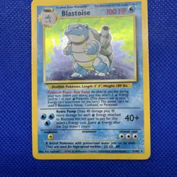 Pokemon TCG Blastoise Base Set Holo Unlimited Rare Card 2/102 WOTC 1999 - Image 2