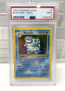 Pokemon TCG Blastoise Base Set 2/102 Holo Unlimited Holo Rare PSA 9 Mint - Image 1