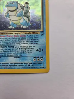 Blastoise 2/102 Base Set Holo Rare 1999 Pokemon TCG - Image 3