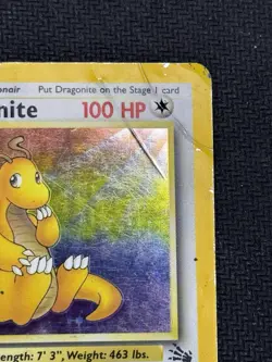 Pokemon TCG Dragonite 4/62 Fossil Holo Rare Card Damaged Condition - Image 3