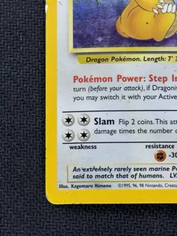 Pokemon TCG Dragonite 4/62 Fossil Holo Rare Card Damaged Condition - Image 5