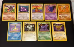 9x Pokemon TCG Fossil Rare Non-Holo Cards - NM/LP - Gengar, Dragonite, Lapras - Image 1
