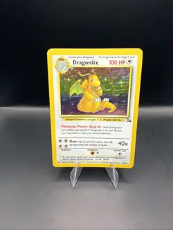 Pokemon TCG Dragonite Fossil 4/62 Holo Rare LP - Image 1