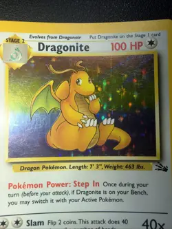 Pokemon TCG Dragonite 4/62 Fossil Unlimited Rare Holo Pokemon Card WOTC - Image 2
