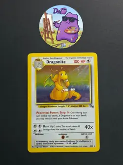 Pokemon TCG Dragonite 4/62 - English Fossil WOTC Holo Rare Card LP - Image 1