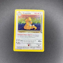 1999 Pokemon Fossil Dragonite Holo Rare 4/62 HP Vintage TCG - Image 2
