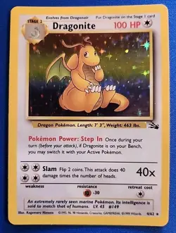Dragonite -4/62 - 1999 Fossil Unlimited - WOTC - Holo Rare - Pokemon TCG - MP - Image 1