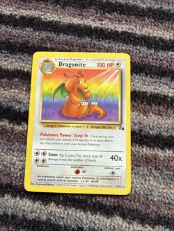 Pokemon TCG Dragonite Fossil Card 19/62 Regular Rare, Non-Holo - Image 1