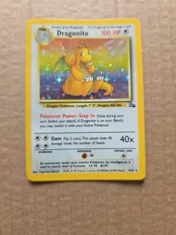 Pokemon TCG Dragonite Fossil Holo Unlimited Rare Card 4/62 - Image 1