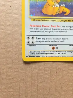 Pokemon TCG Dragonite Fossil Holo Unlimited Rare Card 4/62 - Image 4