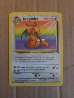 Pokemon TCG Dragonite Fossil Card 19/62 Regular Rare, Non-Holo - Image 1