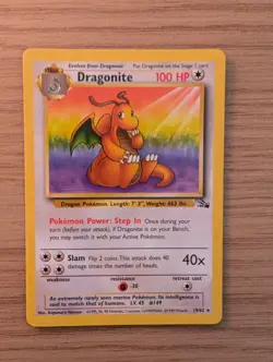 Pokemon TCG Dragonite Fossil Set non Holo Rare Vintage WOTC 19/62 – LP Condition - Image 1