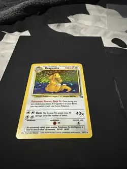 Pokemon TCG Dragonite Fossil Holo Unlimited Rare Card 4/62 Vintage WOTC - Image 2