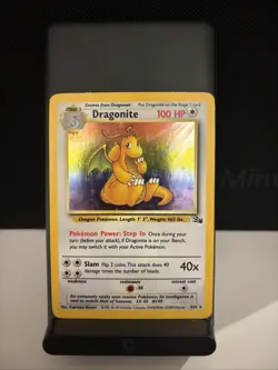 Pokemon TCG Dragonite Fossil Holo Unlimited Rare Card 4/62 Vintage WOTC - Image 1