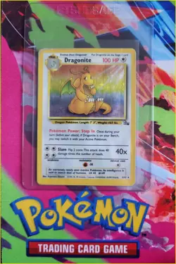 Dragonite Fossil Holo Rare 4/62 Water Damaged Vintage Pokemon TCG WOTC 1999 Card - Image 5