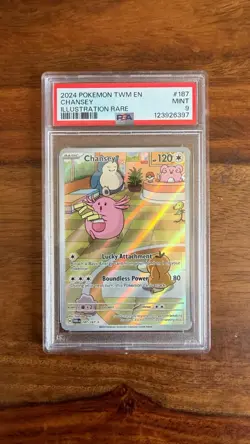 Chansey Twilight Masquerade #187/167 Illustration Rare Pokemon PSA 9 MINT - Image 1