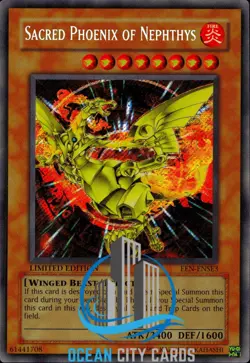 Yugioh Sacred Phoenix of Nephthys Secret Rare Limited Edition EEN-ENSE3 - Image 1
