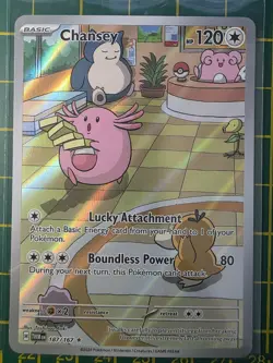 Pokemon Chansey 187/167 – Illustration Rare – Twilight Masquerade – Near Mint - Image 1